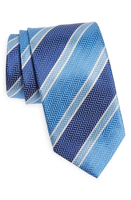 David Donahue Stripe Silk Tie in Blue at Nordstrom