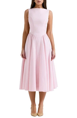 HOUSE OF CB Florentina Open Back Cocktail Midi Dress Pale Rosette at Nordstrom,