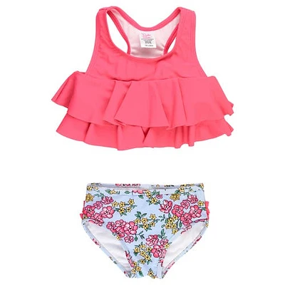 RuffleButts Baby Girls Flounce Bikini in Cheerful Blossoms at Nordstrom