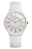 RADO True Thin Ceramic Strap Watch, 39mm in White at Nordstrom