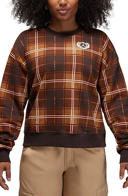 Jordan Brooklyn Fleece Crewneck Sweatshirt Velvet Brown/Sail at Nordstrom,