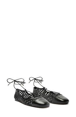 Alexandre Birman Ballerina Tresse Flat Black at Nordstrom,