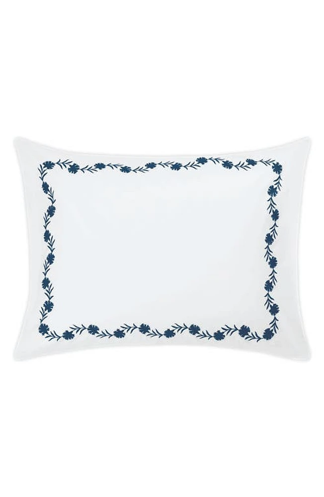 Matouk Daphne Floral Embroidered Sham in Sea at Nordstrom