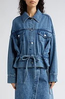 3.1 Phillip Lim Boxy Tie Waist Denim Jacket Blue at Nordstrom,