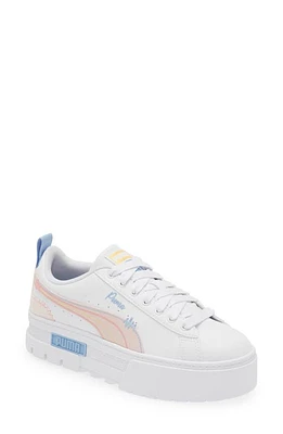 Puma Kids' Mayze Platform Sneaker White-Blissful Blue-Peach at Nordstrom, M