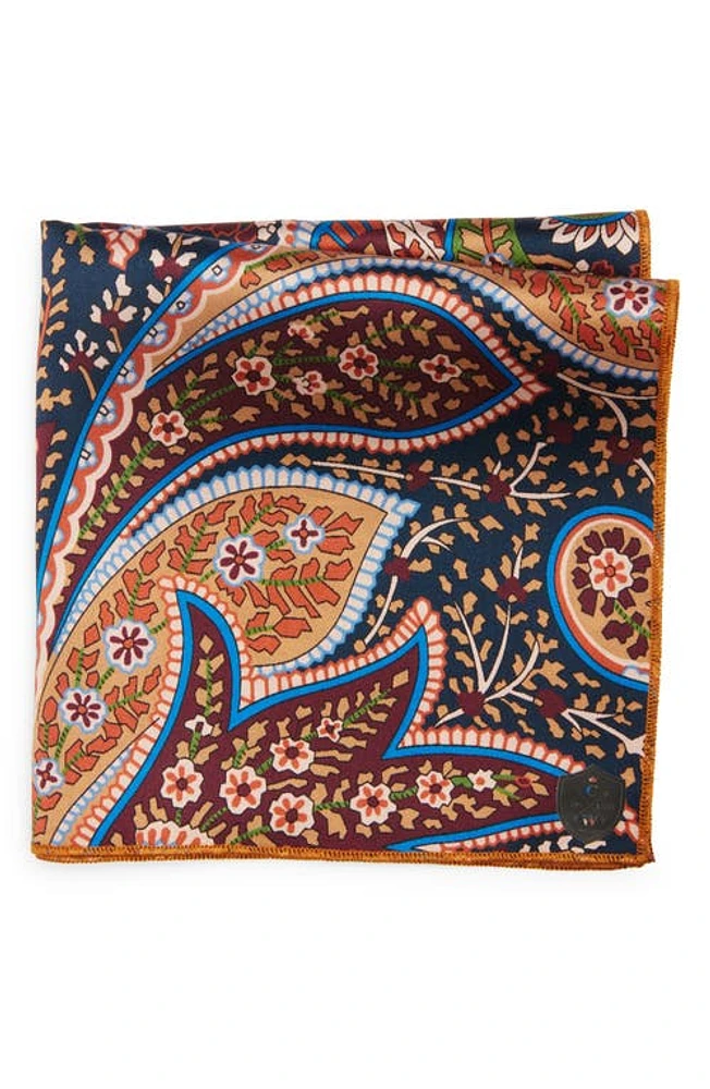 CLIFTON WILSON Paisley Silk Pocket Square in Tan at Nordstrom