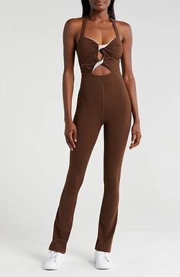 Daughter Lessons Katy Halter Jumpsuit Brown at Nordstrom,