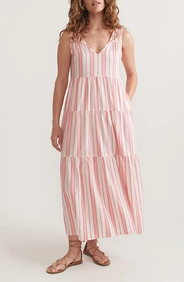 Marine Layer Corinne Stripe Sleeveless Maxi Dress Pink Dobby at Nordstrom,