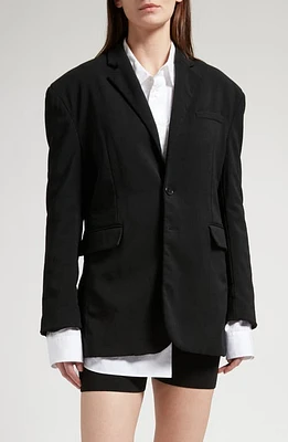 The Row Zonen Stretch Wool Blazer Black at Nordstrom,