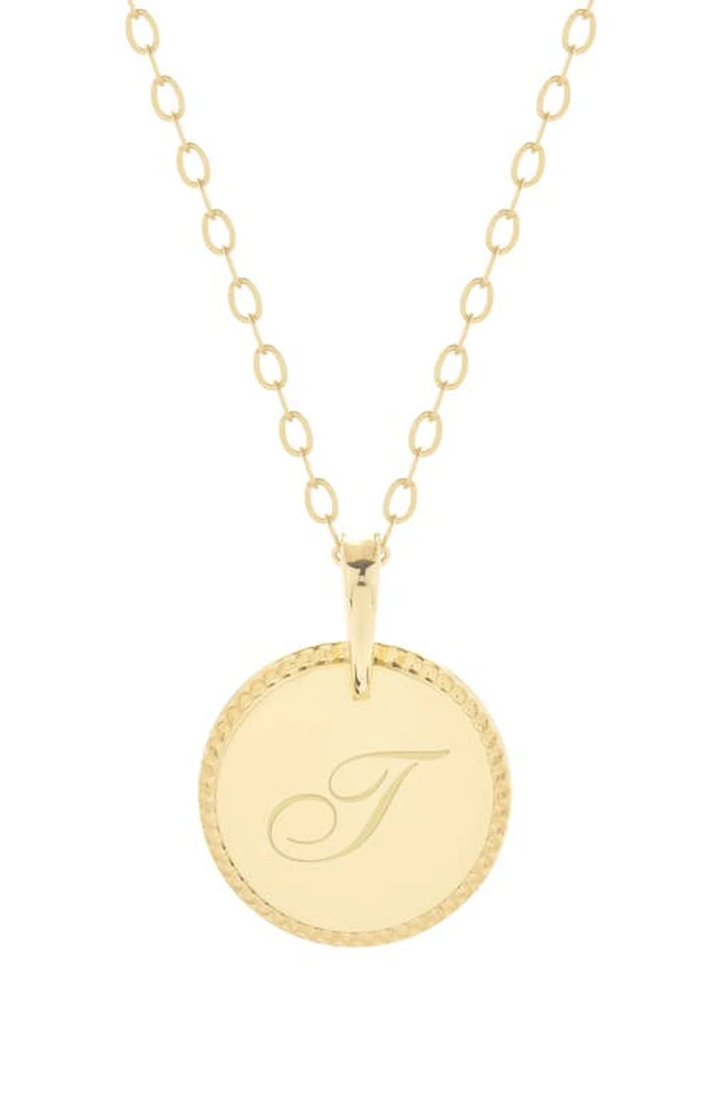 Brook and York Milia Initial Pendant Necklace in Gold T at Nordstrom