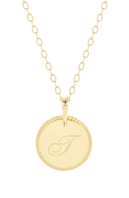 Brook and York Milia Initial Pendant Necklace in Gold T at Nordstrom