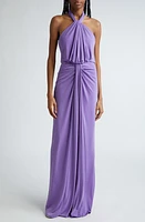 Cinq à Sept Kaily Gathered Drape Halter Maxi Dress at Nordstrom,