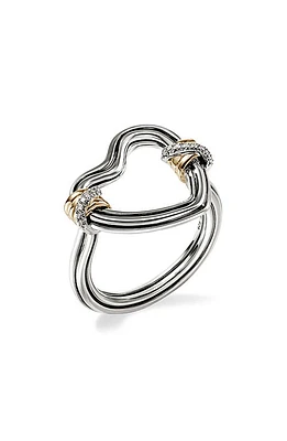 John Hardy Bamboo Collection Heart Ring in Silver And Gold at Nordstrom, Size 7