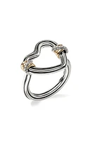 John Hardy Bamboo Collection Heart Ring in Silver And Gold at Nordstrom, Size 7