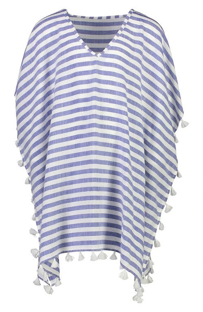 Snapper Rock Striped Caftan Cover-Up in Blue at Nordstrom, Size 4-6Y