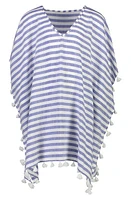 Snapper Rock Striped Caftan Cover-Up in Blue at Nordstrom, Size 4-6Y