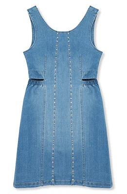 Truce Rhinestone Cutout Denim Dress at