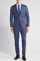 Peter Millar Tailored Fit Stretch Wool Suit Blue at Nordstrom