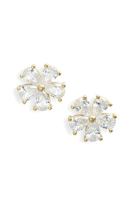 SHYMI Flower Cubic Zirconia Stud Earrings in Gold at Nordstrom