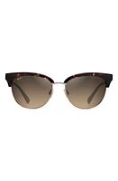 Maui Jim Lokelani 55mm Polarized Cat Eye Sunglasses in Tortoise With Gold at Nordstrom