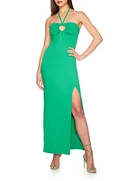 Susana Monaco Ring Front Halter Maxi Dress at Nordstrom,