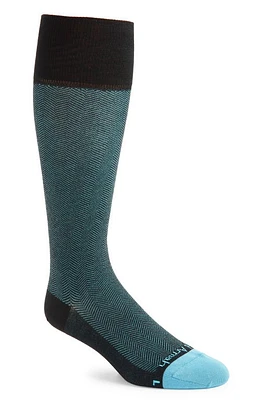 EDWARD ARMAH Basket Weave Cotton Blend Dress Socks in Black at Nordstrom