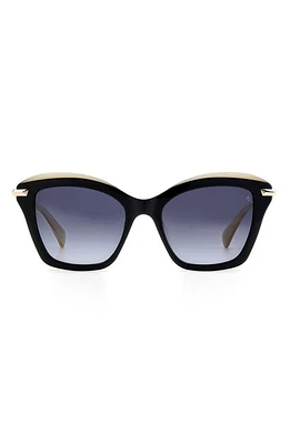 rag & bone 53mm Cat Eye Sunglasses in Black Beige/Grey Shaded at Nordstrom