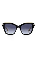 rag & bone 53mm Cat Eye Sunglasses in Black Beige/Grey Shaded at Nordstrom