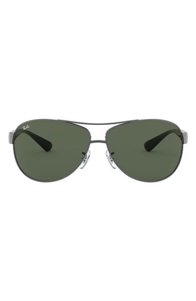 Ray-Ban 63mm Overzise Pilot Sunglasses in Gunmetal Green at Nordstrom