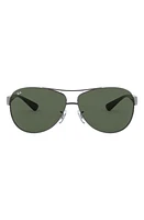 Ray-Ban 63mm Overzise Pilot Sunglasses in Gunmetal Green at Nordstrom