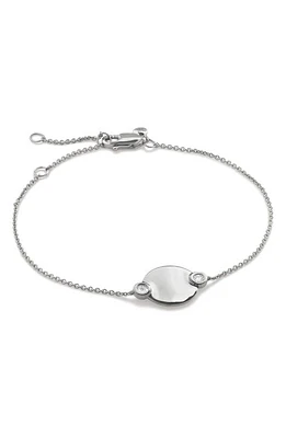 Monica Vinader Lab Created Diamond Engravable Disc Bracelet in Sterling Silver /Diamond at Nordstrom