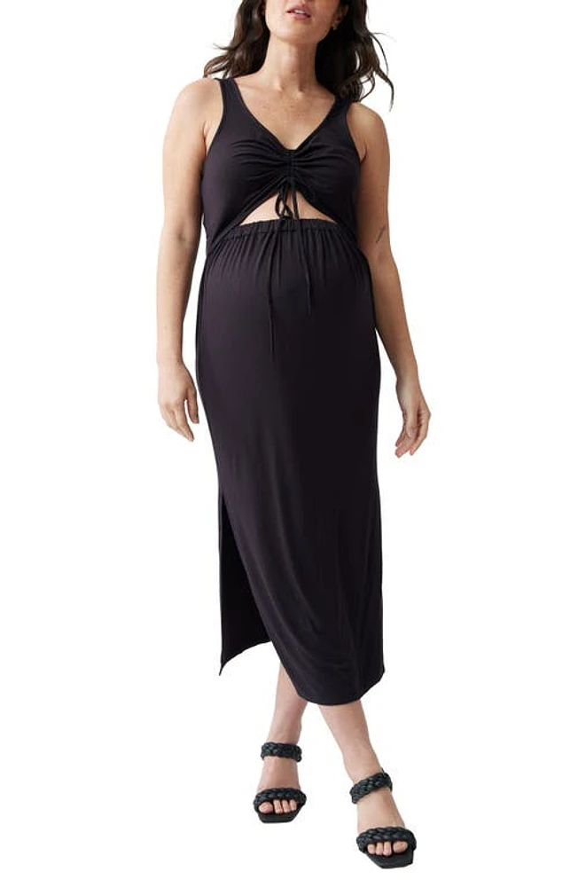 Ingrid & Isabel Cutout Jersey Knit Maternity Dress Black at Nordstrom,