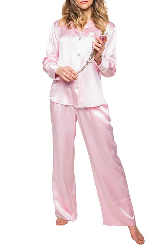 Petite Plume Silk Pajamas Pink at Nordstrom,