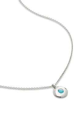 Monica Vinader December Birthstone Turquoise Pendant Necklace in Sterling Silver at Nordstrom