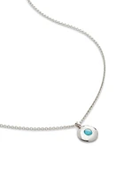 Monica Vinader December Birthstone Turquoise Pendant Necklace in Sterling Silver at Nordstrom