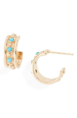 Anzie Dew Drop Marine Huggie Hoop Earrings in Turquoise at Nordstrom