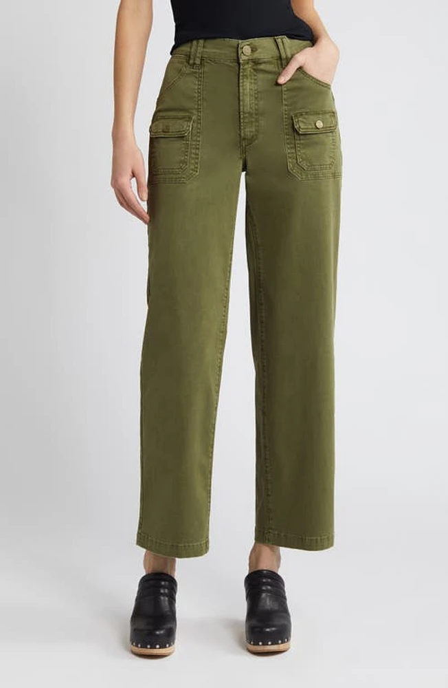 FRAME Utility Pocket Straight Leg Ankle Jeans Washed Winter Moss at Nordstrom,