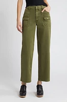 FRAME Utility Pocket Straight Leg Ankle Jeans Washed Winter Moss at Nordstrom,