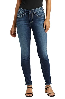 Silver Jeans Co. Suki High Waist Raw Hem Skinny Indigo at Nordstrom, 27