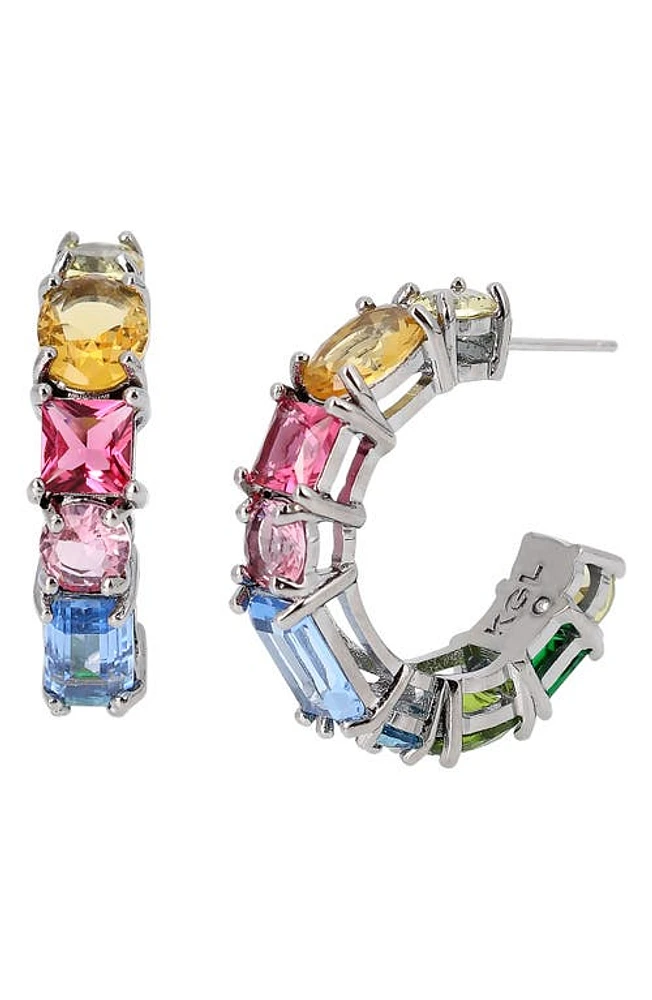 Kurt Geiger London Mixed Crystal Hoop Earrings in Multi at Nordstrom