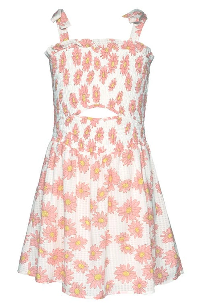 Truly Me Kids' Daisy Smocked Sundress Ivory Pink at Nordstrom,