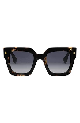 'Fendi Roma 50mm Square Sunglasses in Havana /Gradient Smoke at Nordstrom