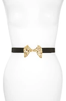 Raina Harvey Horse Clasp Leather Belt in Black at Nordstrom