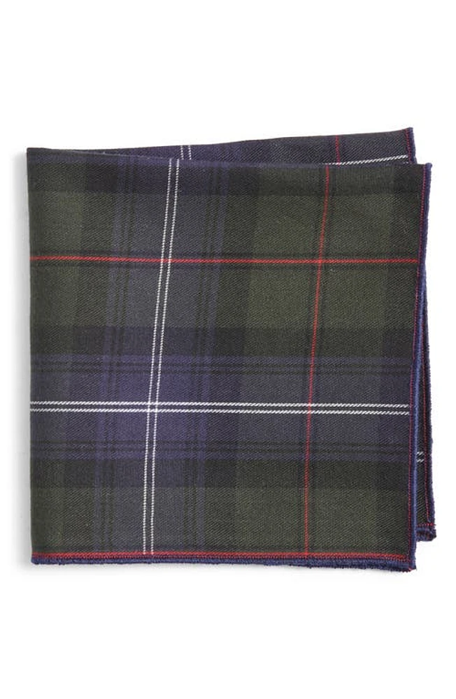 CLIFTON WILSON Plaid Cotton Pocket Square in Navy at Nordstrom