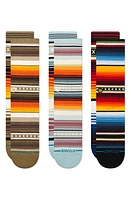 Stance Assorted 3-Pack Curren Mismatched Stripe Crew Socks in Multi at Nordstrom, Size Large