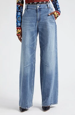 Alice + Olivia Parker Wide Leg Jeans in Avery Blue at Nordstrom, Size 30