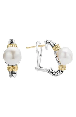 LAGOS Luna Pearl Drop Earrings in Silver/Pearl at Nordstrom