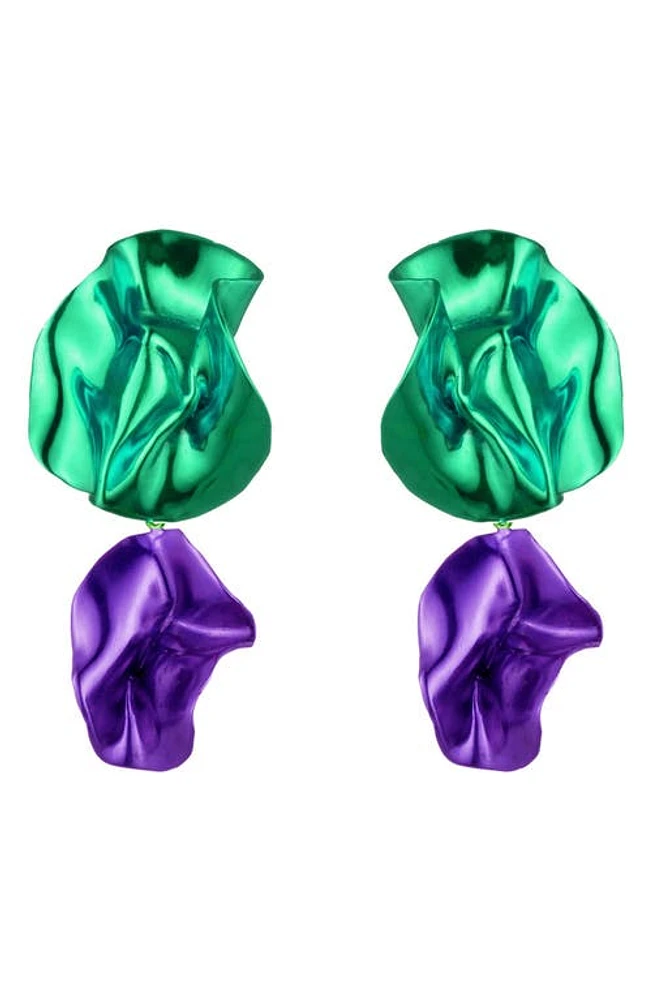 Sterling King Flashback Fold Drop Earrings in Emerald - Violet at Nordstrom