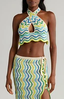 Capittana Jade Halter Crop Sweater Cover-Up Top Multi at Nordstrom,