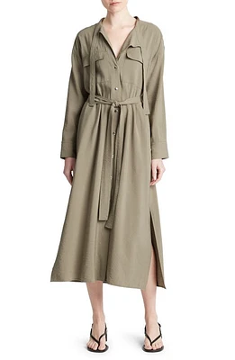 Vince Long Sleeve Utility Shirtdress Light Sea Fern at Nordstrom,